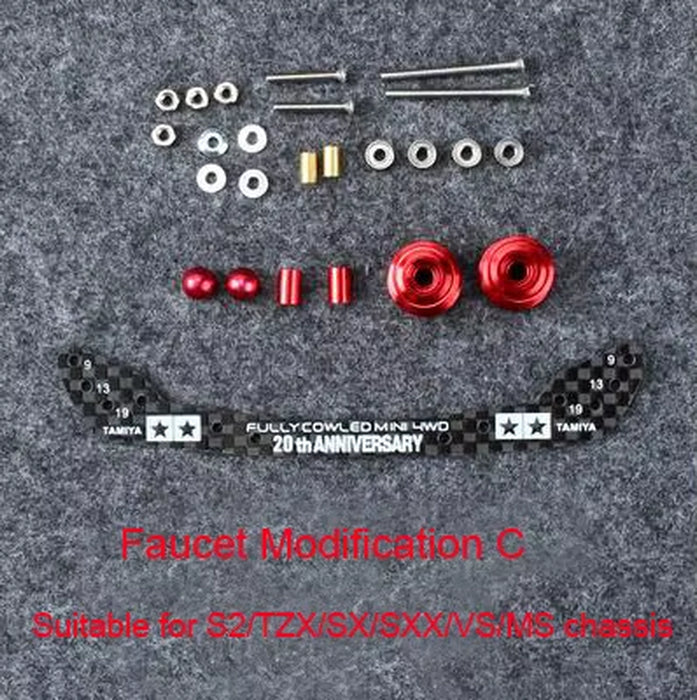 1Set MA/AR/S1/S2 Chassis Modification Kits Faucet and Pteris Assemly Kit FM Aluminum Alloy for Tamiya Mini 4WD Car Parts DIY